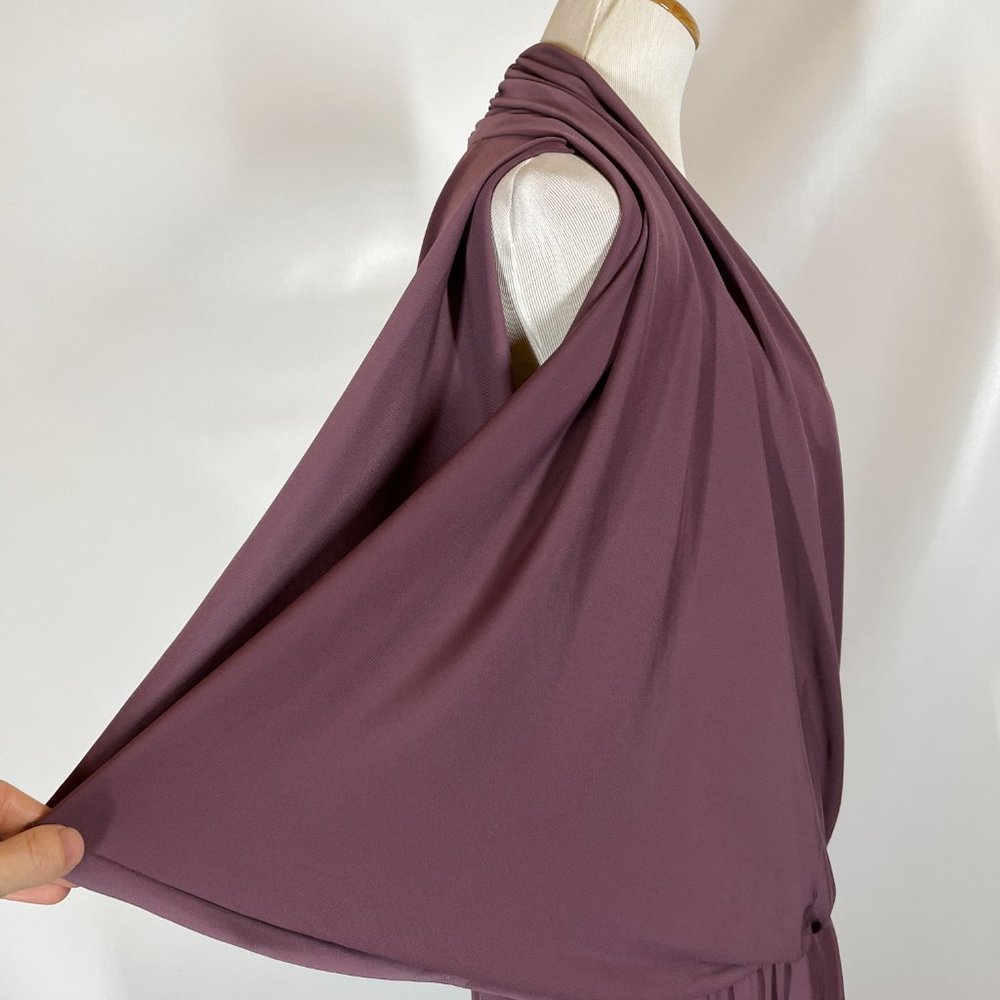 Talbots Size XLP Purple Stretchy Jersey Knit Dress Draped Sleeveless - Picture 4 of 8